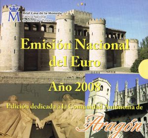SPAIN 2008 - EURO COIN SET BU - ARAGON 
